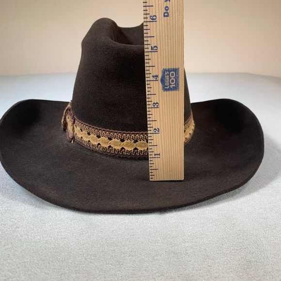 Vintage Stetson Mallory Western Cowboy Hat Dark Brown Pure Wool Men's Unisex M - Picture 5 of 11